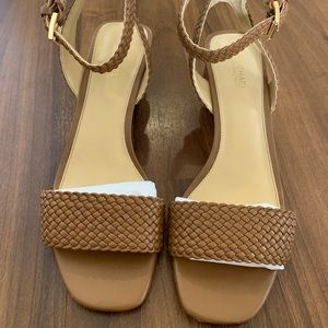 Michael Kors leather sandal (mid-low heal; brown)
